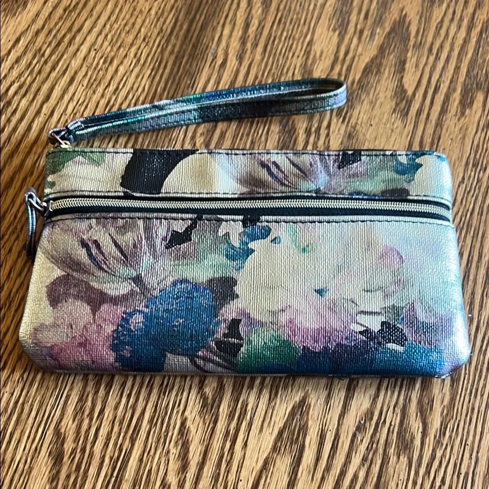 Floral wristlet Clutch with Artistic Pattern